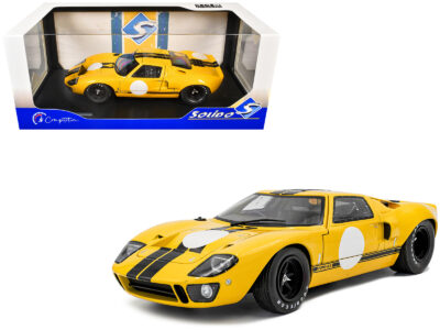 1968 Ford GT40 MK1 Yellow with Black Stripes "Competition" Series 1/18 Diecast Model Car by Solido