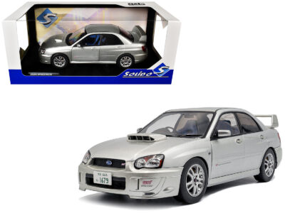 2004 Subaru Impreza WRX STI RHD (Right Hand Drive) Premium Silver Effect 1/18 Diecast Model Car by Solido