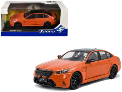 2024 BMW M5 Sedan Fire Orange III with Black Top 1/43 Diecast Model Car by Solido