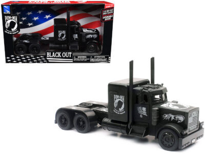 Peterbilt Custom Truck Black Out "POW-MIA You Are Not Forgotten" 1/32 Diecast Model by New Ray