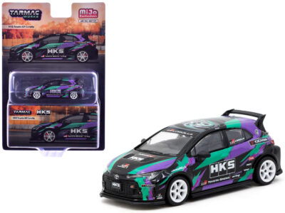 Toyota GR Corolla RHD (Right Hand Drive) "HKS" Black with Graphics "Global64" Series 1/64 Diecast Model by Tarmac Works