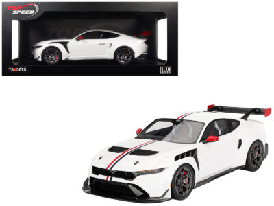 Ford Mustang GTD "Spirit of America" White with Red and Blue Stripes 1/18 Model Car by Top Speed