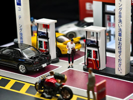 Eneos Japan Gas Station Diorama Set "American Diorama X G-Fans" Series for 1/64 Scale Models by American Diorama #4