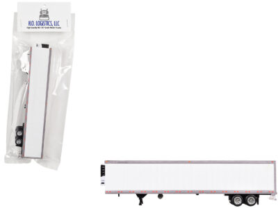 Box Dry Goods Trailer White 1/87 (HO) Scale Plastic Model by HO Logistics