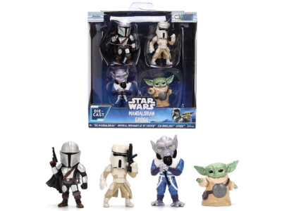 Set of 4 Diecast Figures "Star Wars: The Mandalorian & Grogu" (2026) Movie "Metalfigs" Series Diecast Models by Jada