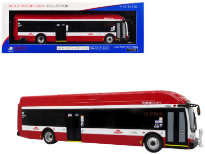 New Flyer Xcelsior Transit Bus Bank "TTC – Toronto Transit Commission" Red and White "The Bus & Motorcoach Collection" Limited Edition to 504 Pieces Worldwide 1/43 Model by Iconic Replicas