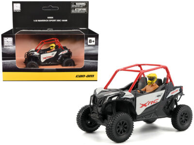 Can-Am Maverick Sport XRC 1000R Red and Gray with Driver Figure 1/32 Diecast Model by BRP Models