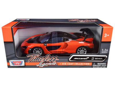 McLaren Senna Orange Metallic and Black "Timeless Legends" 1/24 Diecast Model Car by Motormax