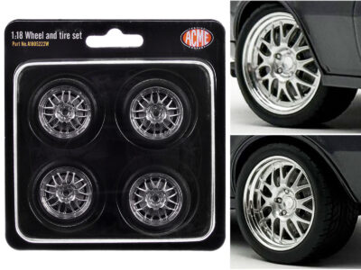 Street Fighter 18" Wheel and Tire Set of 4 pieces from "1968 Pontiac Firebird Street Fighter" for 1/18 Scale Models by ACME