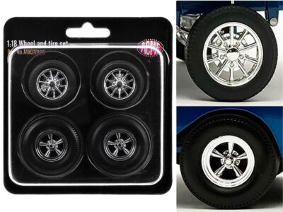 "Drag" Wheel and Tire Set of 4 pieces from "1957 Chevrolet 150 Gasser 'High Roller'" for 1/18 Scale Models by ACME