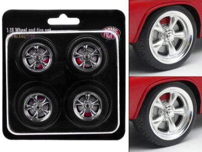 "Torque Thrust" Wheel and Tire Set of 4 pieces from "1967 Chevrolet C-10 Custom Pickup Truck" for 1/18 Scale Models by ACME