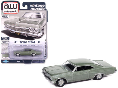 1965 Chevrolet Impala SS 396 Willow Green Metallic "Vintage Muscle" Series 1/64 Diecast Model Car by Auto World