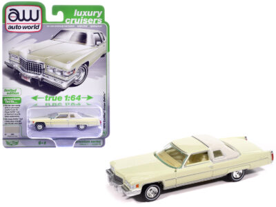 1976 Cadillac Coupe DeVille Phoenician Ivory "Luxury Cruisers" Series 1/64 Diecast Model Car by Auto World