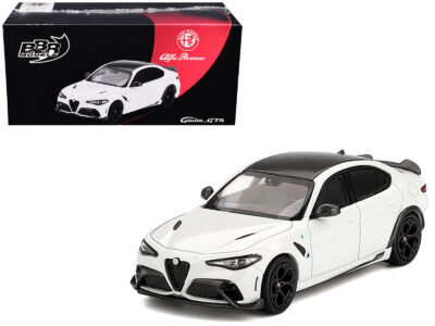 Alfa Romeo Giulia GTA White with Carbon Top 1/64 Diecast Model Car by BBR