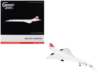 BAe/Aerospatiale Concorde Commercial Aircraft "British Airways" (G-BOAD) White with Tail Stripes "Gemini 200" Series 1/200 Diecast Model by GeminiJets