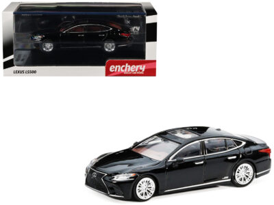 Lexus LS500h Black with Sunroof 1/64 Diecast Model Car by GCD x Enchery