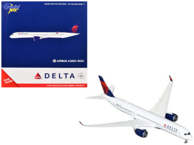 Airbus A350-900 Commercial Aircraft "Delta Air Lines" (N504DN) White with Blue and Red Tail 1/400 Diecast Model Airplane by GeminiJets
