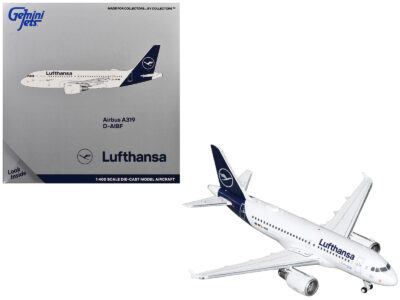 Airbus A319-100 Commercial Aircraft "Lufthansa" (D-AIBF) White with Dark Blue Tail 1/400 Diecast Model Airplane by GeminiJets