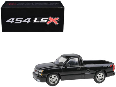 2006 Chevrolet Silverado 454 LSX Pickup Truck Onyx Black 1/64 Diecast Model Car by Paragon Models