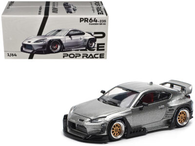 Toyota Pandem GR86 Silver Metallic 1/64 Diecast Model Car by Pop Race