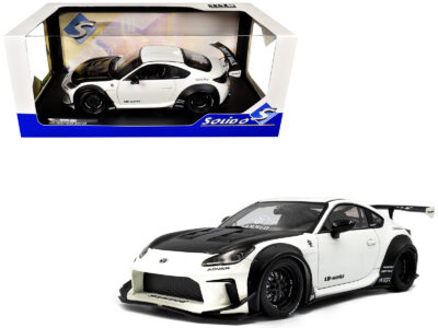 2024 Toyota GR86 LBWK Body Kit RHD (Right Hand Drive) Pearl White with Carbon Hood 1/18 Diecast Model Car by Solido