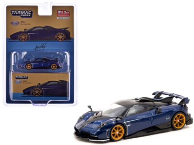 Pagani Imola Argentina Blue Metallic with Black Top "Global64" Series 1/64 Diecast Model by Tarmac Works