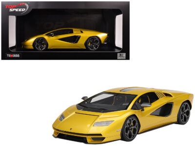 Lamborghini Countach LPI 800-4 New Giallo Orion Gold Metallic 1/18 Model Car by Top Speed