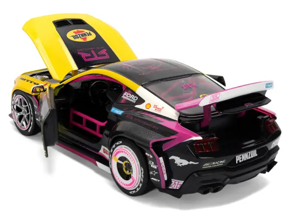Ford Mustang RTR #213 Ben Hobson "Pennzoil" "Formula Drift PRO Championship" (2025) with Lights "RTR Vehicles" Series 1/24 Diecast Model Car by Jada #3