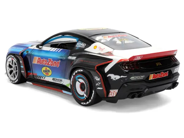 Ford Mustang RTR #130 James Deane "AutoZone" "Formula Drift PRO Championship" (2025) with Lights "RTR Vehicles" Series 1/24 Diecast Model Car by Jada #4