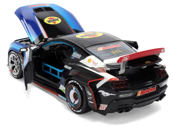 Ford Mustang RTR #130 James Deane "AutoZone" "Formula Drift PRO Championship" (2025) with Lights "RTR Vehicles" Series 1/24 Diecast Model Car by Jada #5