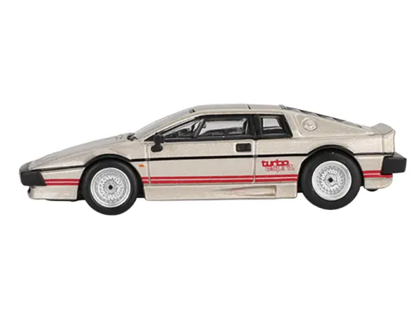 Lotus Esprit Turbo Silver Metallic with Red Stripes Limited Edition 1/64 Diecast Model Car by Mini GT #2