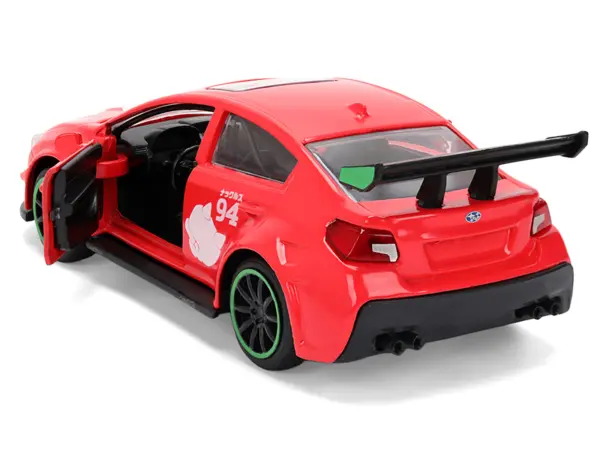 2016 Subaru WRX STI Red with "Knuckles" Graphics "Sonic the Hedgehog" (1991) Video Game "Hollywood Rides" Series 1/32 Diecast Model Car by Jada #4