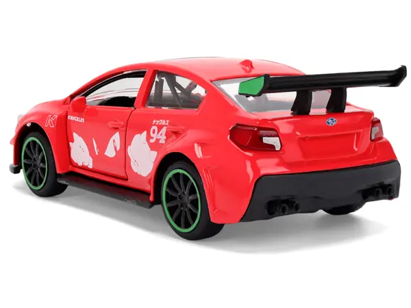 2016 Subaru WRX STI Red with "Knuckles" Graphics "Sonic the Hedgehog" (1991) Video Game "Hollywood Rides" Series 1/32 Diecast Model Car by Jada #5