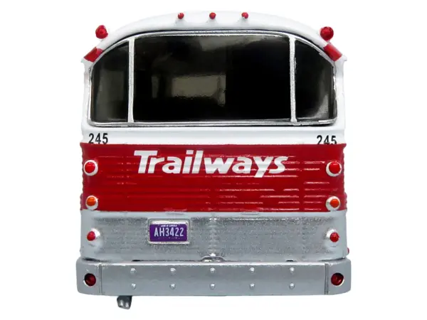 1964 MCI MC-5A Coach Bus "Trailways Chicago" White with Red Stripes "Vintage Bus & Motorcoach Collection" Limited Edition to 504 pieces Worldwide 1/87 (HO) Diecast Model by Iconic Replicas #4