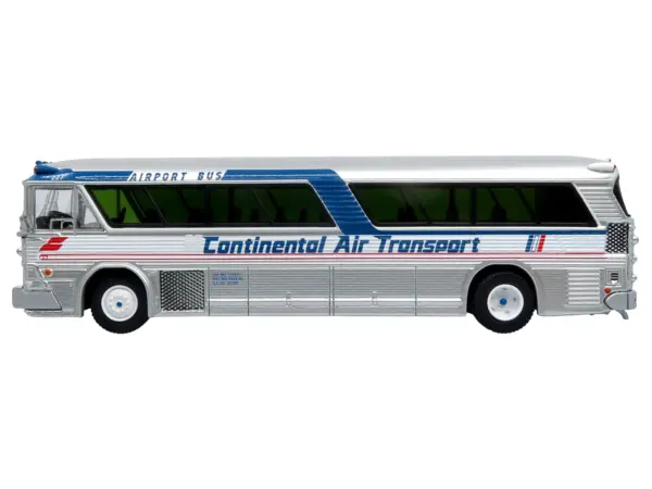 1964 MCI MC-5A Coach Bus "Continental Air Transport" Silver with Blue Stripes "Vintage Bus & Motorcoach Collection" Limited Edition to 504 pieces Worldwide 1/87 (HO) Diecast Model by Iconic Replicas #2