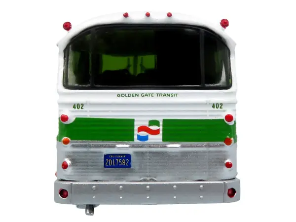 1964 MCI MC-5A Coach Bus "Golden Gate Transit" White with Green Stripes "Vintage Bus & Motorcoach Collection" Limited Edition to 504 pieces Worldwide 1/87 (HO) Diecast Model by Iconic Replicas #5