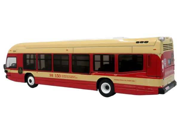 Nova Bus LFS HEV Transit Bus "Hamilton Street Railway 150th Anniversary" Cream and Red "The Bus & Motorcoach Collection" Limited Edition to 504 pieces Worldwide 1/87 (HO) Diecast Model by Iconic Replicas #3