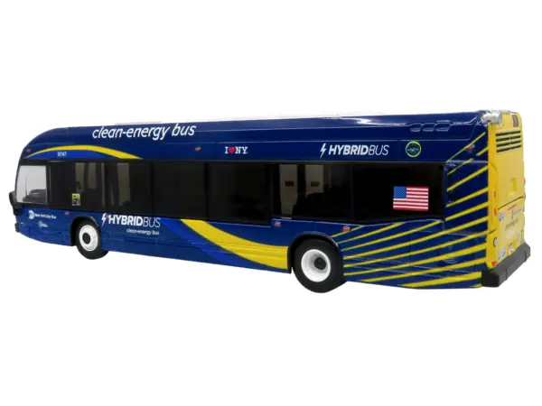 Nova Bus LFSH HEV Hybrid Transit Bus "MTA New York City" Blue with Yellow Graphics Limited Edition to 504 pieces Worldwide 1/87 (HO) Diecast Model by Iconic Replicas #3