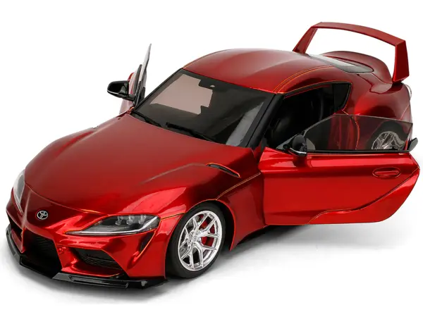 Toyota GR Supra Red Metallic "Pink Slips" Series 1/18 Diecast Model Car by Jada #2