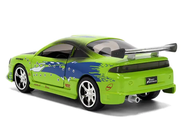 Brian's Mitsubishi Eclipse Green with Graphics (Damaged Version) "The Fast and the Furious" (2001) Movie "Fast & Furious" Series 1/32 Diecast Model Car by Jada #5