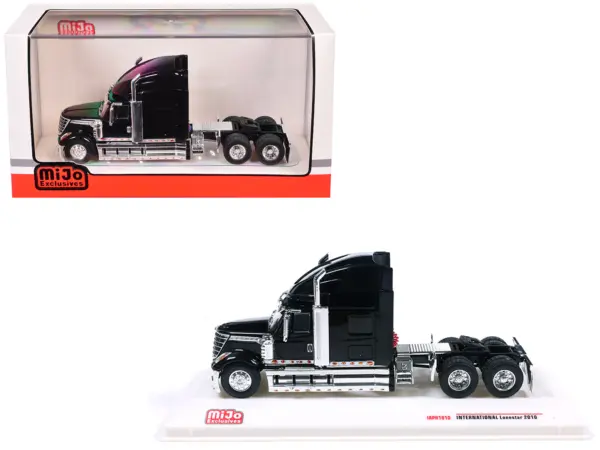 2010 International Lonestar Truck Tractor Black 1/64 Diecast Model by IXO Models #1
