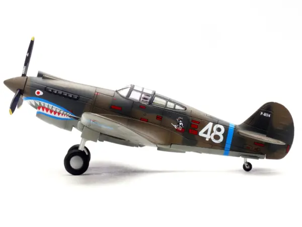 Curtiss P-40B/C Warhawk Fighter Aircraft "White 48 David Lee 'Tex' Hill 2nd Squadron Panda Bears Chinese Air Force Burma" (1942) 1st American Volunteer Group 1/72 Diecast Model Airplane by Legion #2