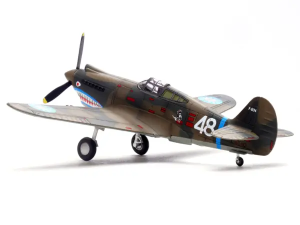 Curtiss P-40B/C Warhawk Fighter Aircraft "White 48 David Lee 'Tex' Hill 2nd Squadron Panda Bears Chinese Air Force Burma" (1942) 1st American Volunteer Group 1/72 Diecast Model Airplane by Legion #3