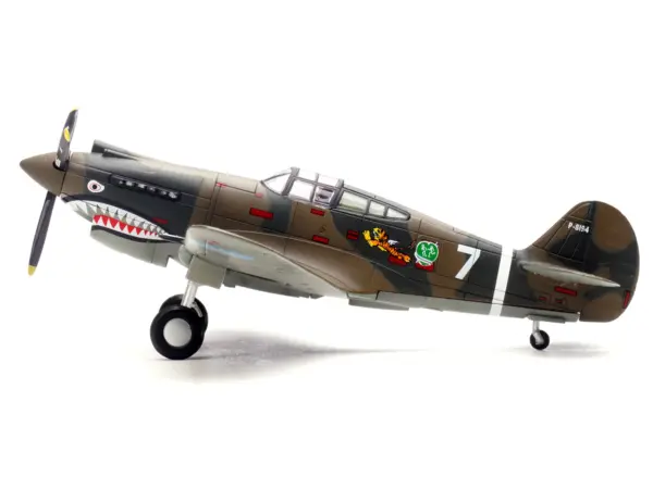 Curtiss P-40B/C Warhawk Fighter Aircraft "White 7 1st Squadron Flying Tigers Chinese Air Force" (1942) 1st American Volunteer Group 1/72 Diecast Model Airplane by Legion #2