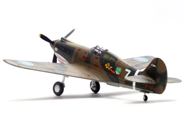 Curtiss P-40B/C Warhawk Fighter Aircraft "White 7 1st Squadron Flying Tigers Chinese Air Force" (1942) 1st American Volunteer Group 1/72 Diecast Model Airplane by Legion #3