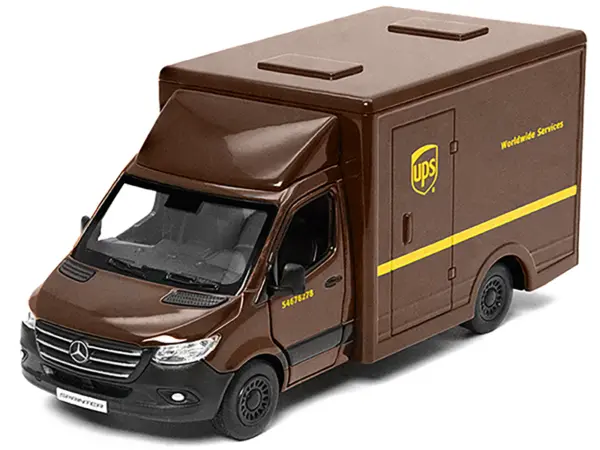 Mercedes-Benz Sprinter Van "UPS Worldwide Services" Brown 1/48 Diecast Model Car by Kinsmart #2