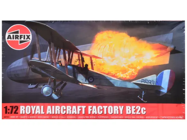 Level 2 Model Kit Royal Aircraft Factory BE2c Aircraft with 2 Scheme Options 1/72 Scale Plastic Model Kit by Airfix #1