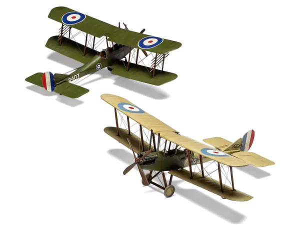 Level 2 Model Kit Royal Aircraft Factory BE2c Aircraft with 2 Scheme Options 1/72 Scale Plastic Model Kit by Airfix #4