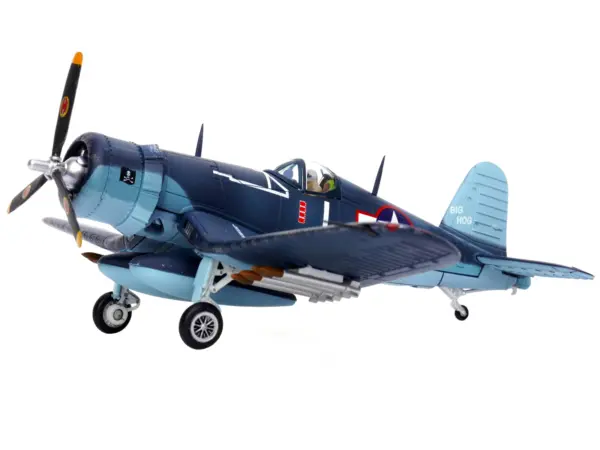 Vought F4U-1A Corsair Fighter Plane "Big Hog" VF-17 "Jolly Rogers" Captain Tommy Blackburn US Navy (1943) 1/72 Diecast Airplane Model by Legion #2