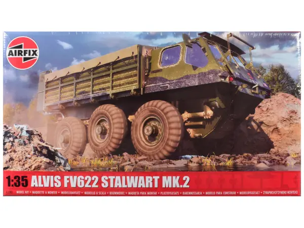 Level 3 Model Kit Alvis FV622 Stalwart Mk.2 Military Truck with 3 Scheme Options 1/35 Scale Plastic Model Kit by Airfix #1
